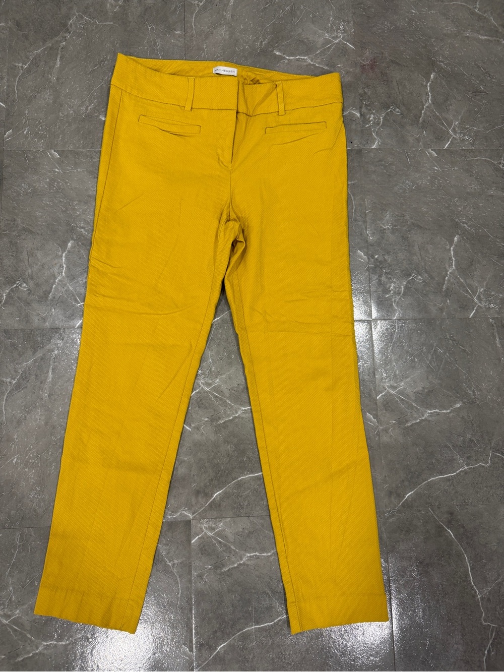 Van Heusen Yellow Stretch Dress Pants Size 6